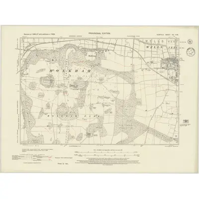 1938 Map of Norfolk VIII.NW, 1945 Print