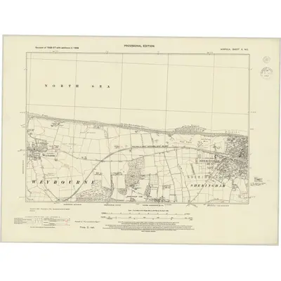 1938 Map of Norfolk X.NE, 1944 Print