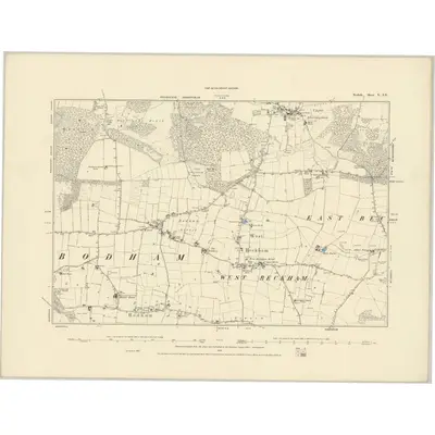 1885 Map of Norfolk X.SE, 1886 Print