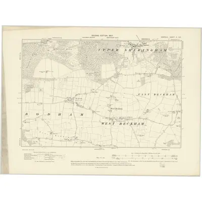 1904 Map of Norfolk X.SE, 1907 Print