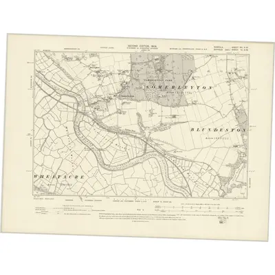 1903 Map of Norfolk XC.SW, 1906 Print