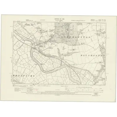 1926 Map of Norfolk XC.SW, 1928 Print