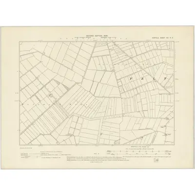 1904 Map of Norfolk XCI.NE, 1906 Print