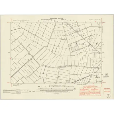 1950 Map of Norfolk XCI.NE, 1952 Print