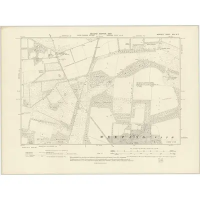 1903 Map of Norfolk XCII.NE, 1906 Print