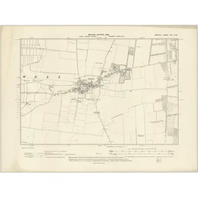 1904 Map of Norfolk XCII.NW, 1906 Print