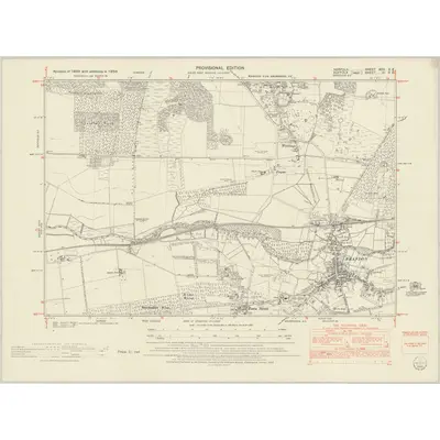 1950 Map of Norfolk XCII.SE, 1953 Print