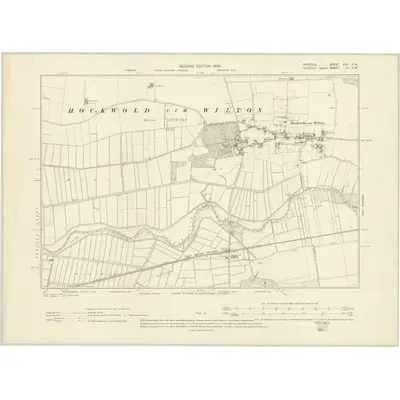 1903 Map of Norfolk XCII.SW, 1905 Print