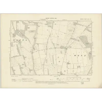 1904 Map of Norfolk XCIII.NE, 1906 Print