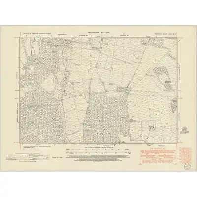 1950 Map of Norfolk XCIII.NE, 1952 Print
