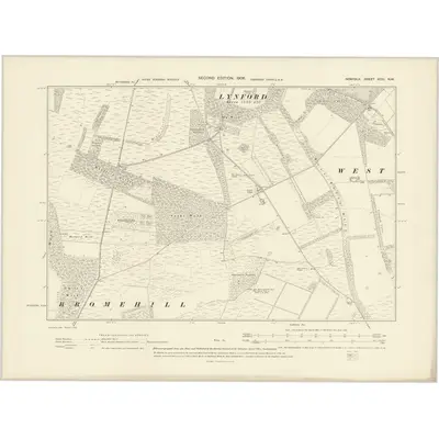 1903 Map of Norfolk XCIII.NW, 1906 Print