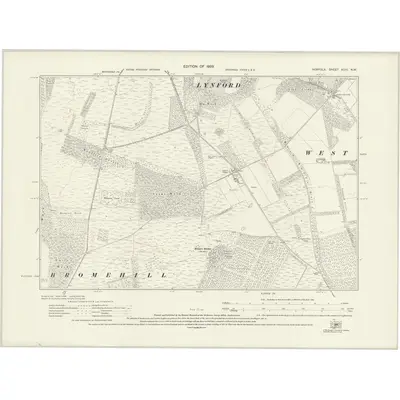 1926 Map of Norfolk XCIII.NW, 1929 Print