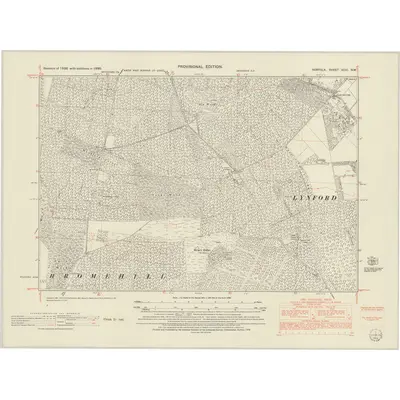 1950 Map of Norfolk XCIII.NW, 1952 Print