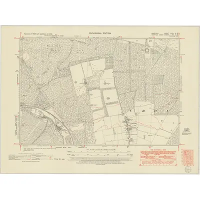 1950 Map of Norfolk XCIII.SE, 1952 Print