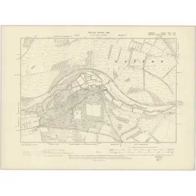 1903 Map of Norfolk XCIII.SW, 1905 Print