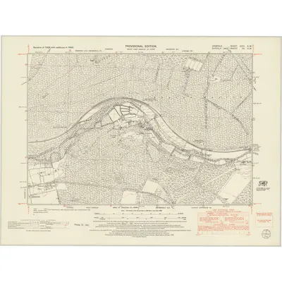 1950 Map of Norfolk XCIII.SW, 1952 Print