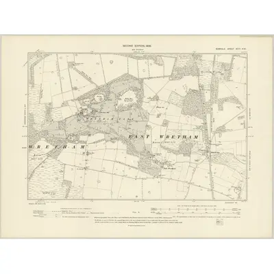 1904 Map of Norfolk XCIV.NW, 1906 Print