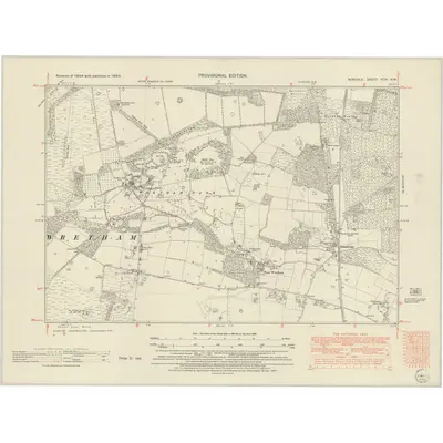 1950 Map of Norfolk XCIV.NW, 1952 Print