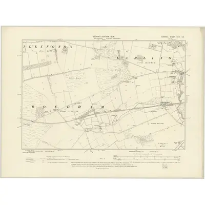 1904 Map of Norfolk XCIV.SE, 1906 Print