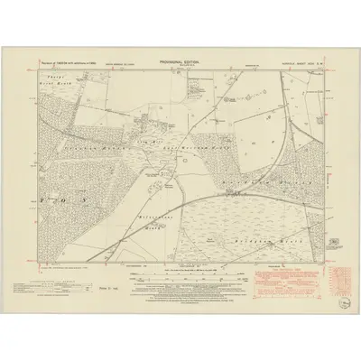 1950 Map of Norfolk XCIV.SW, 1952 Print