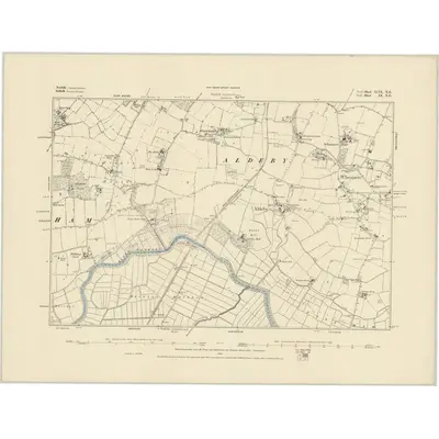 1883 Map of Norfolk XCIX.NE, 1884 Print