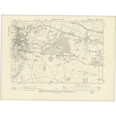 1903 Map of Norfolk XCIX.SE, 1906 Print