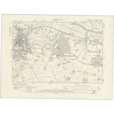 1926 Map of Norfolk XCIX.SE, 1929 Print