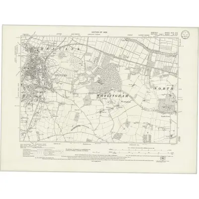 1926 Map of Norfolk XCIX.SE, 1933 Print
