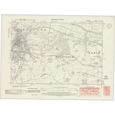 1938 Map of Norfolk XCIX.SE, 1947 Print
