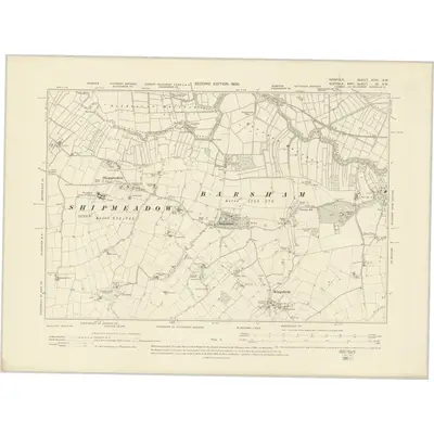 1903 Map of Norfolk XCIX.SW, 1906 Print