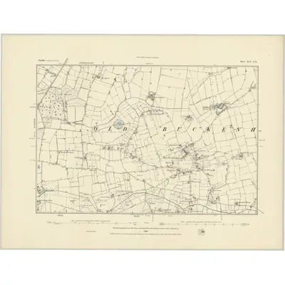 1882 Map of Norfolk XCV.NE, 1884 Print