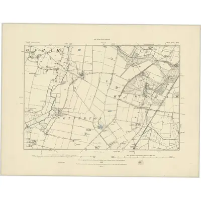 1882 Map of Norfolk XCV.NW, 1884 Print