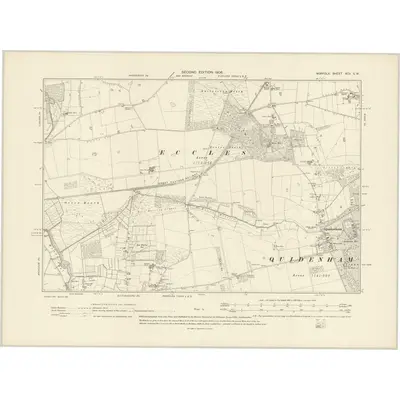 1904 Map of Norfolk XCV.SW, 1906 Print