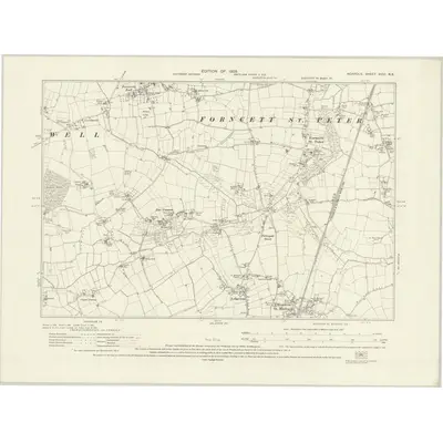 1926 Map of Norfolk XCVI.NE, 1928 Print