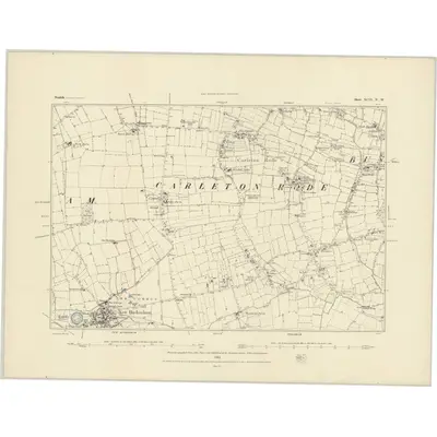 1882 Map of Norfolk XCVI.NW, 1883 Print