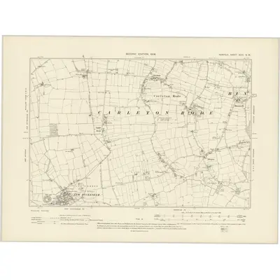 1904 Map of Norfolk XCVI.NW, 1906 Print