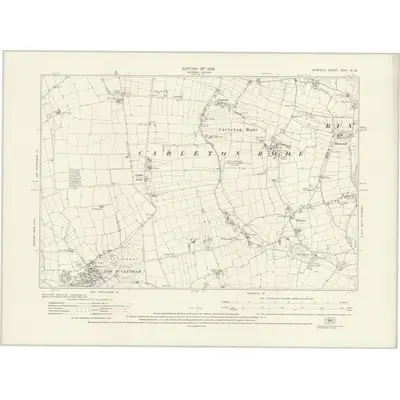 1926 Map of Norfolk XCVI.NW, 1929 Print