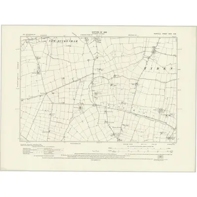1926 Map of Norfolk XCVI.SW, 1928 Print