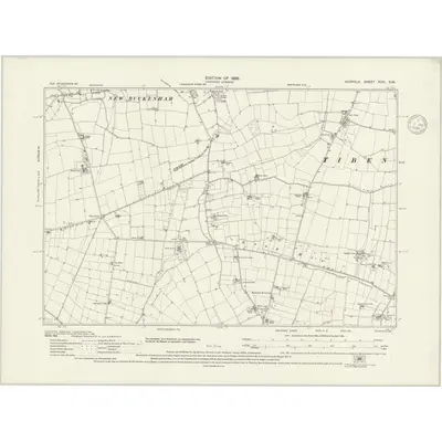 1926 Map of Norfolk XCVI.SW, 1936 Print