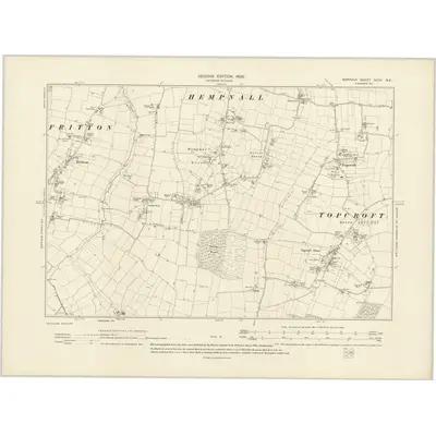 1904 Map of Norfolk XCVII.NE, 1906 Print