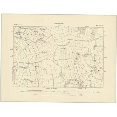 1883 Map of Norfolk XCVII.SE, 1884 Print