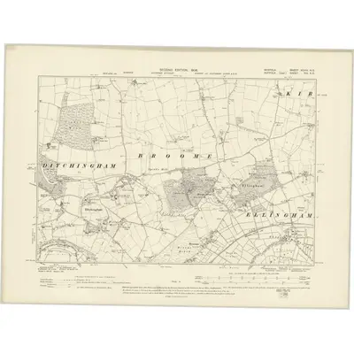 1903 Map of Norfolk XCVIII.NE, 1906 Print