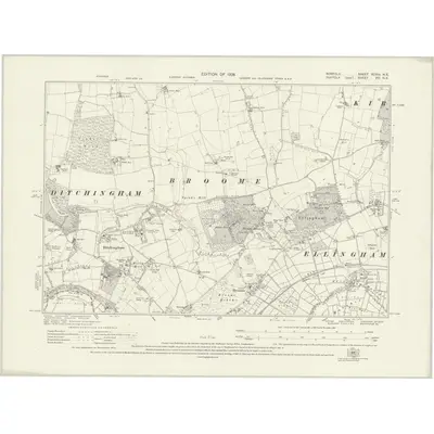 1926 Map of Norfolk XCVIII.NE, 1928 Print