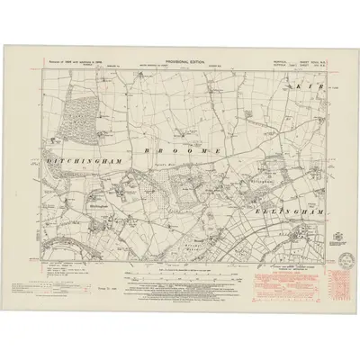 1946 Map of Norfolk XCVIII.NE, 1951 Print