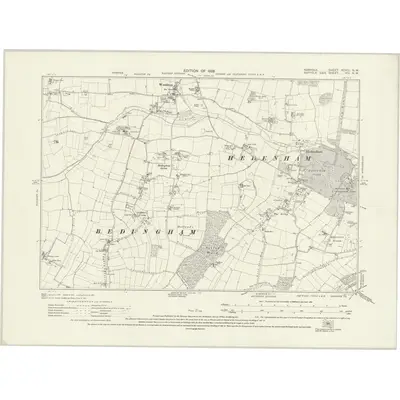 1926 Map of Norfolk XCVIII.NW, 1928 Print