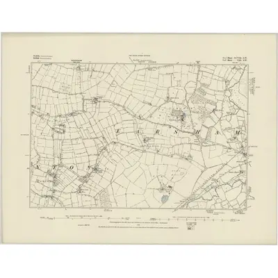 1882 Map of Norfolk XCVIII.SW, 1884 Print