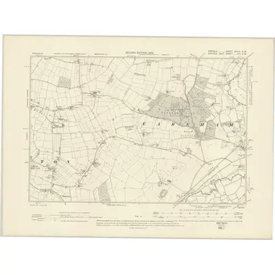 1903 Map of Norfolk XCVIII.SW, 1906 Print