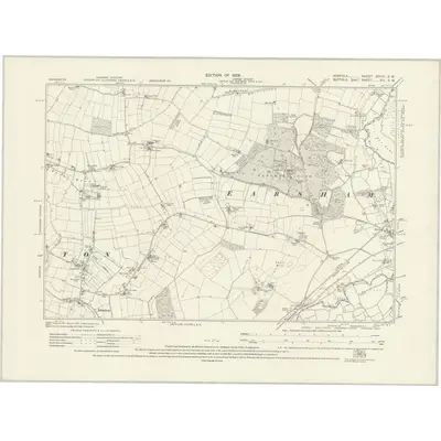 1926 Map of Norfolk XCVIII.SW, 1928 Print
