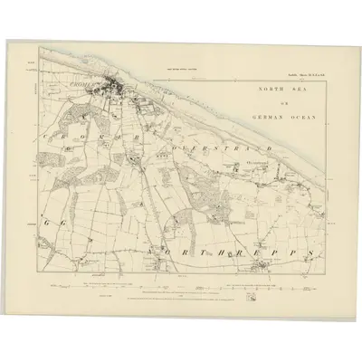 1885 Map of Norfolk XI.NE & SE, 1886 Print