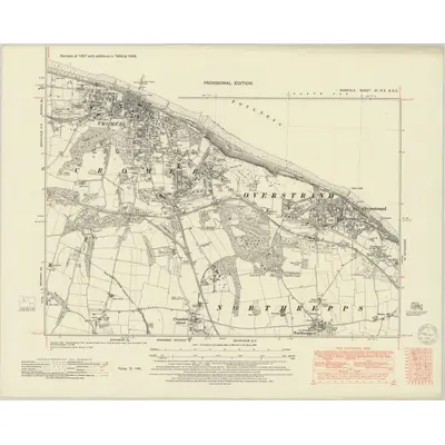 1946 Map of Norfolk XI.NE & SE, 1951 Print